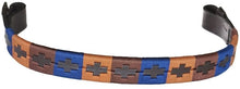 Load image into Gallery viewer, Browband Brown Leather Gaucho Navy Burnt Orange and Brown Cross Snap On - hahaWHATEVER ™️