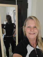 Load image into Gallery viewer, Athletic Shirt Short Sleeve Black with White Accent Cooling Vents - hahaWHATEVER ™️