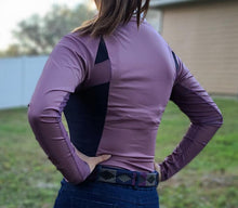 Load image into Gallery viewer, Sun Shirt Technical Athletic Pink Rose' and Navy Accent Vented The Nimeesha Cancer Awareness Shirt - hahaWHATEVER ™️