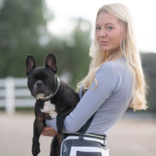 Load image into Gallery viewer, Belt Black Leather with Clear Channel Set Crystals - hahaWHATEVER ™️