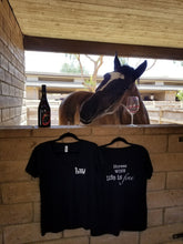 Load image into Gallery viewer, T-Shirt Equestrian Funny Horses Wine Life is Fine! Short Sleeve V - Neck - hahaWHATEVER ™️