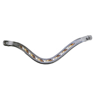 Browband Padded Leather with Ombre Natural Channel Set Crystals Snap On - hahaWHATEVER ™️