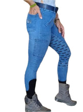 Load image into Gallery viewer, Equestrian Riding Jean Breeches available in plus sze up to 38 usa Jean 18.  Silicone full seat or knee patch.  Perfect for Dressage, Show Jumping and Eventing.  
