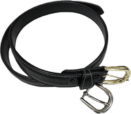 Belt Black Leather Custom with Interchangable Buckle - hahaWHATEVER ™️