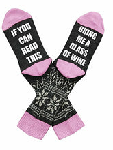 Load image into Gallery viewer, Fun Ankle Sock - If You Can Read This Bring Me a Glass of Wine
