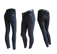English Horse Riding Breeches hhW Full Seat Silicone Lightweight Front and Back Pockets Zip with Slide Closure Belt Loops Sock Bottom Schooling Jumping 3-Day Eventing Trail Riding Comfort Quality Unique Style Black Boutique 
