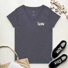 Load image into Gallery viewer, hahaWHATEVER recycled v-neck t-shirt

